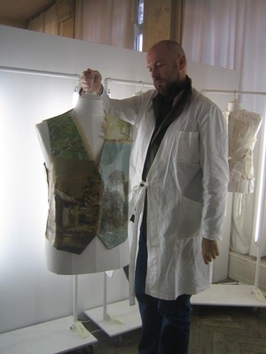 7manspaintingvest One of the staff showing a men's vest.