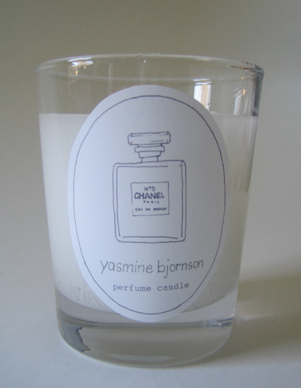The candle is made with real designer perfume.