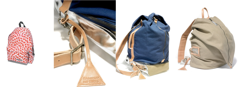 To the left, Eley Kishomoto for Eastpack. The rest are Raf Simons for Eastpack.