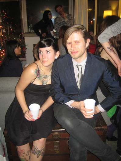 ErinandLenny6 Great tattoos and fabulous grey tie.
