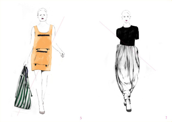 Spiros.JilSanderSS11-4 Spiros Halaris, fashion illustration, spring summer 2011, fashion imagery, pretty pictures, Jil Sander