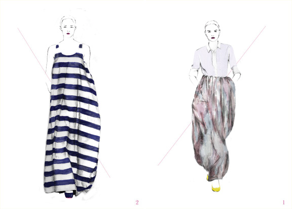 Spiros.JilSanderSS11-6 Spiros Halaris, fashion illustration, spring summer 2011, fashion imagery, pretty pictures, Jil Sander