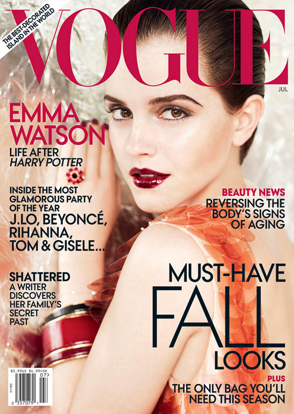emma watson vogue cover july. US cover with Emma Watson