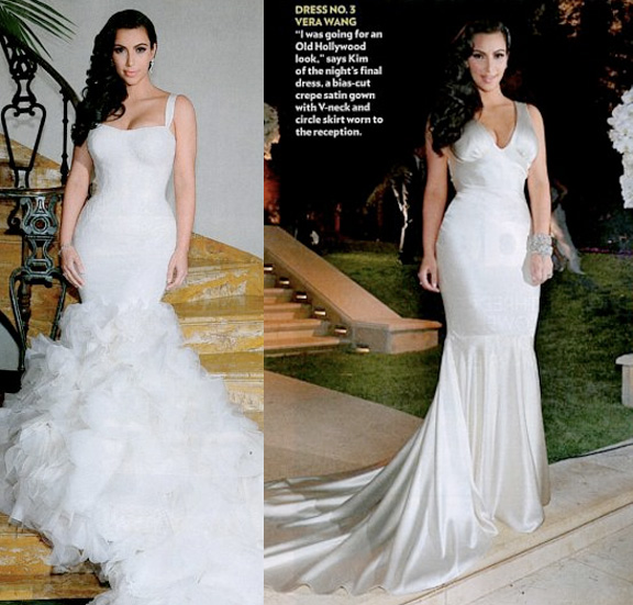 Kate Middleton Kim Kardashian wedding dress celebrity fashion 