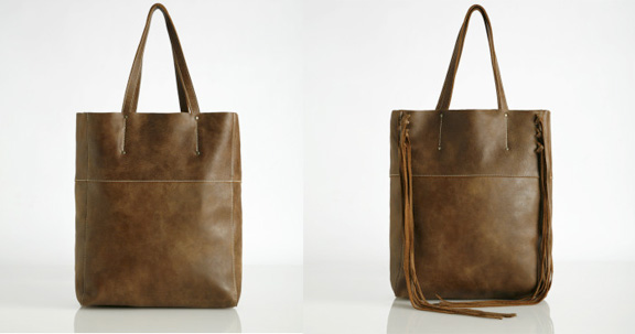 roots leather tote